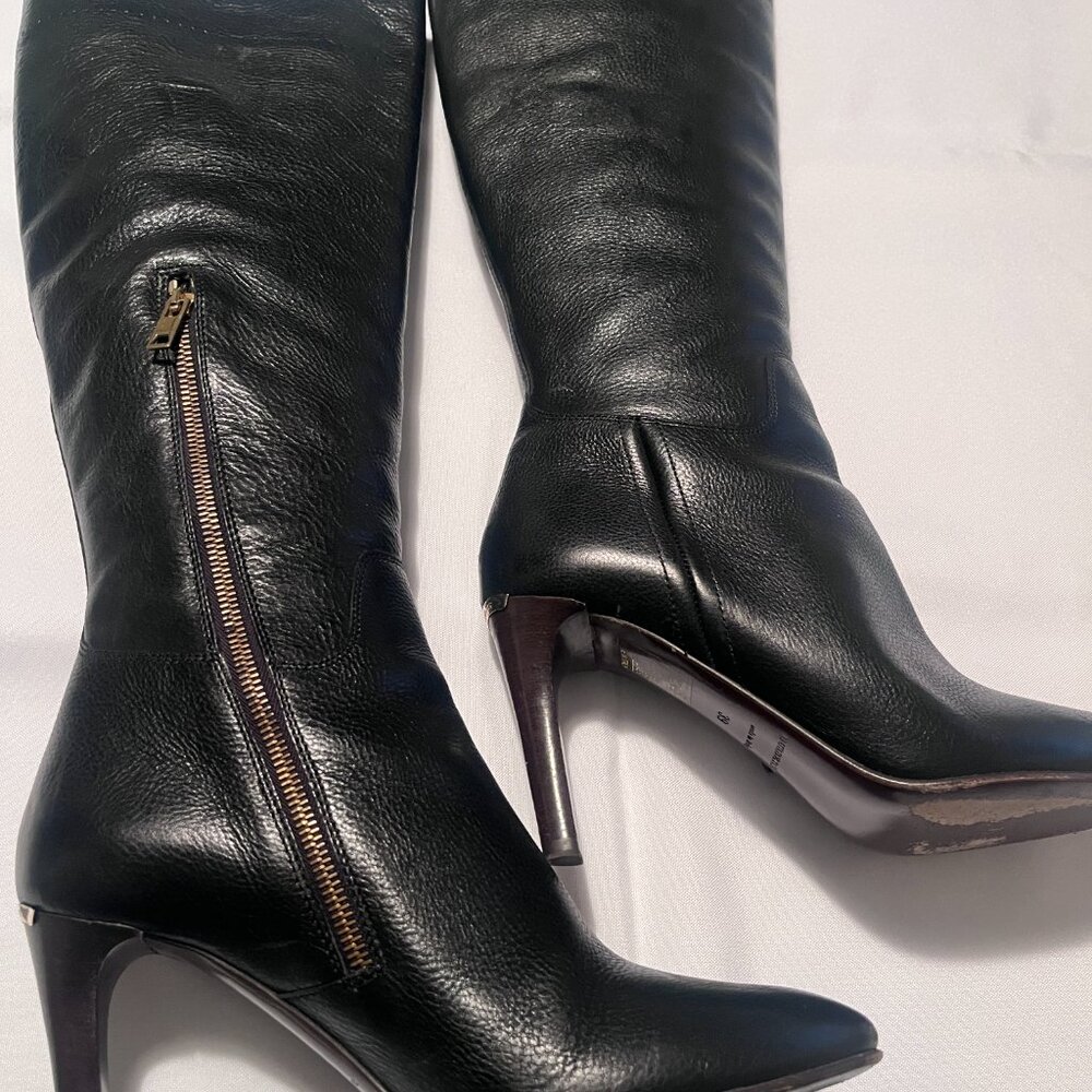 Burberry Black Leather Knee-high Boots